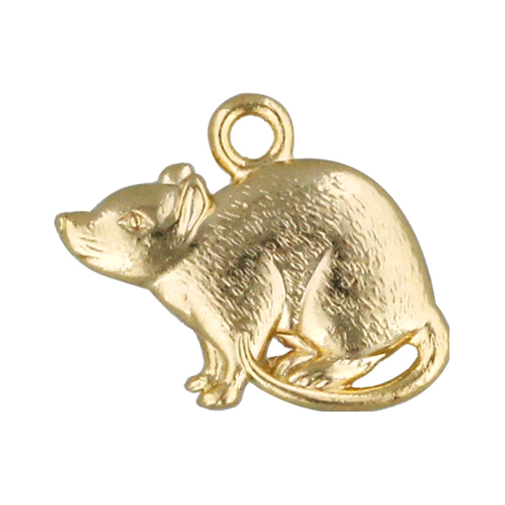 国産キャスト製マスコット 干支（子/ねずみ） リアル調 ゴールド