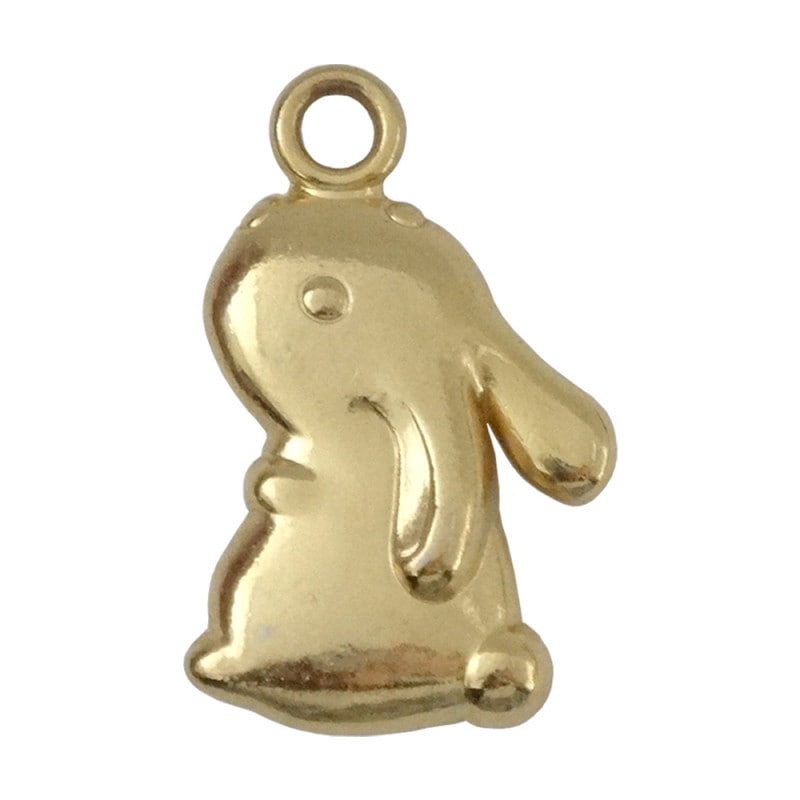 国産キャスト製マスコット 干支（卯/うさぎ） ポップ調 ゴールド