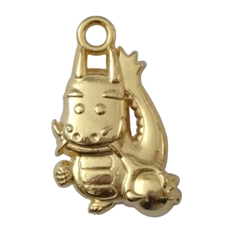 国産キャスト製マスコット 干支（辰/たつ） ポップ調 ゴールド