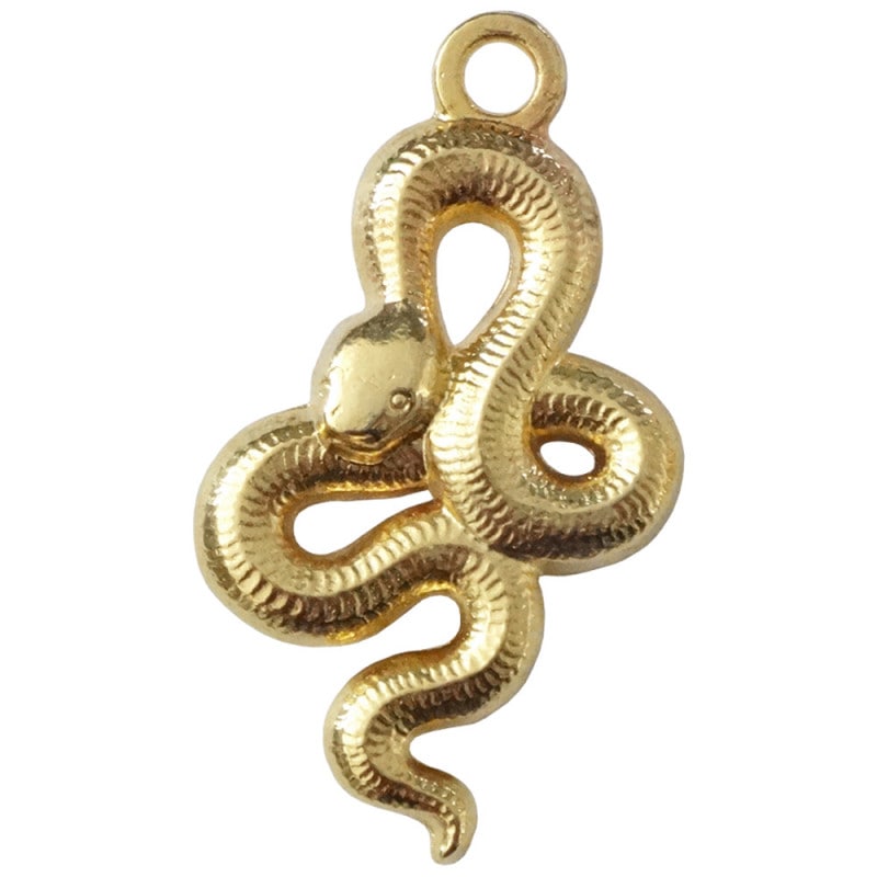 国産キャスト製マスコット 干支（巳/へび） リアル調 ゴールド