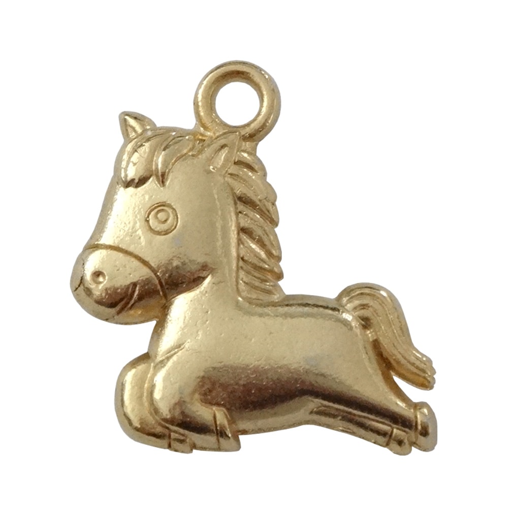 国産キャスト製マスコット 干支（午/うま） ポップ調 ゴールド｜パーツ