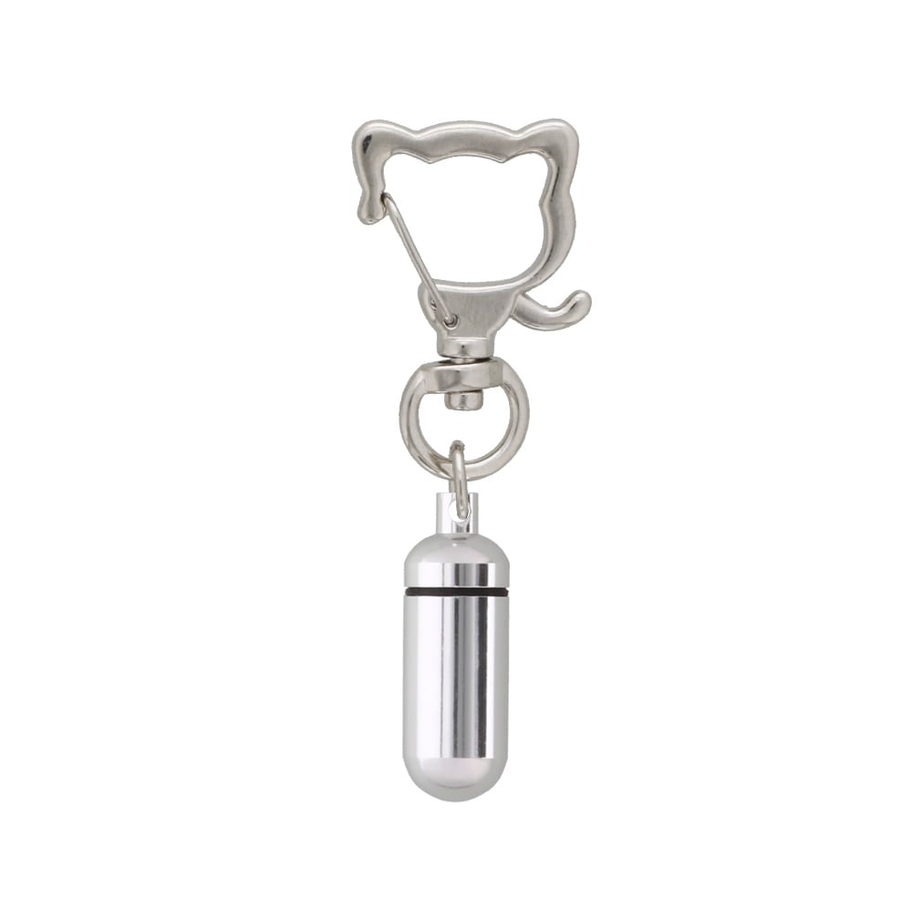 チャームフック 猫型付きアルミカプセル SSサイズ つや有シルバー