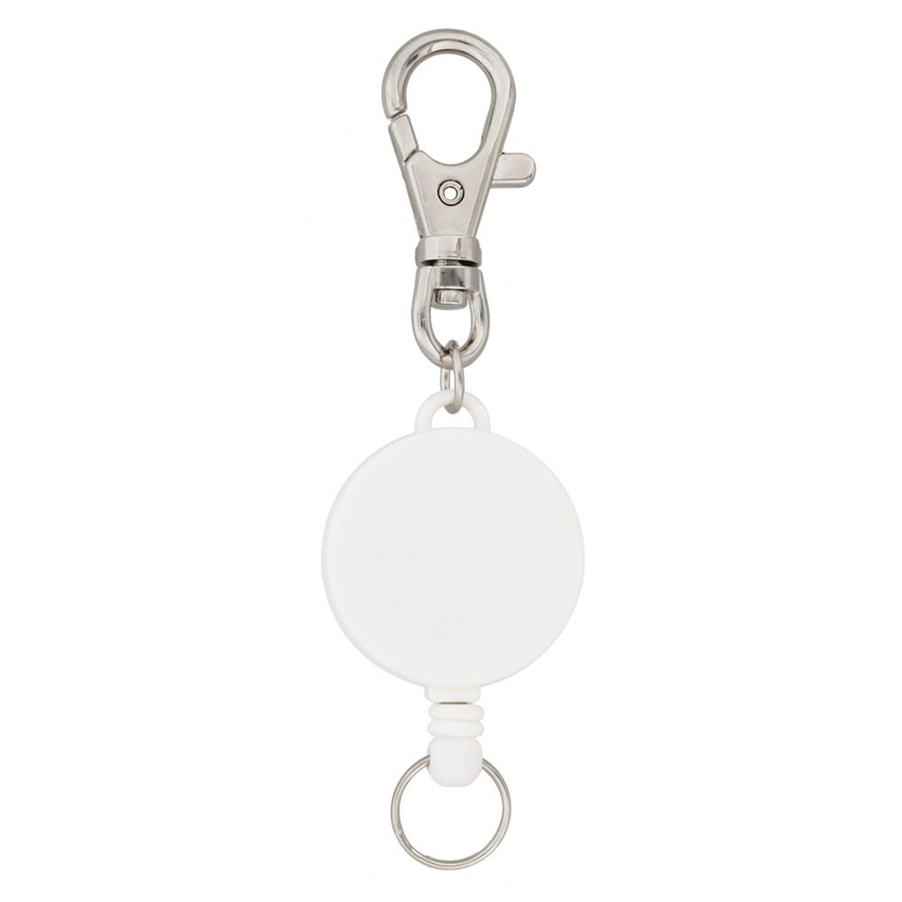 ツボ付リールキーホルダー フック S-1/8mm付き ホワイト