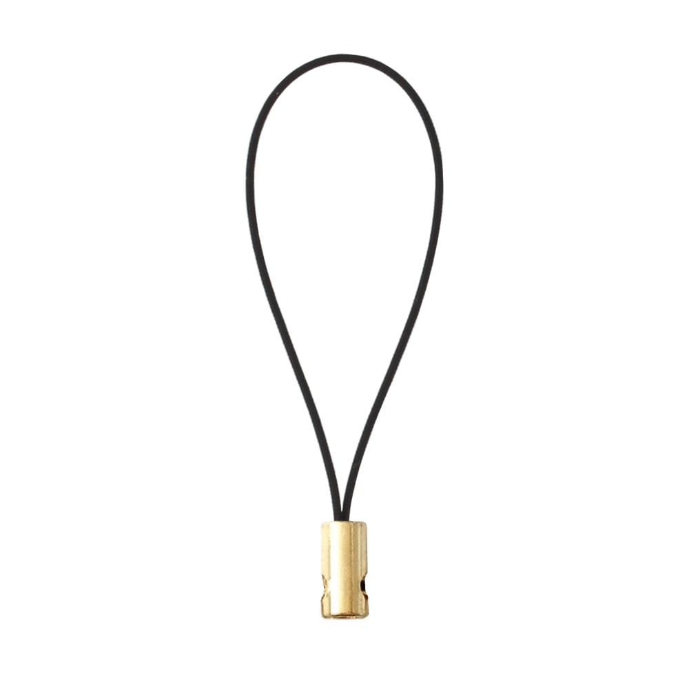 携帯松葉ストラップ RS-C 4mmキャップ ゴールド 二重リング無し 黒紐