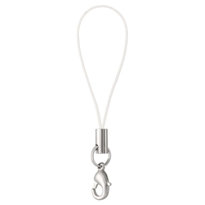 携帯松葉ストラップ RS-C カニカン（C-25） 付き シルバー 黒紐