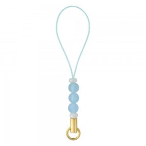 ビーズストラップ ファンシー根付 ゴールド ブルー