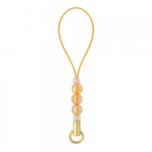 ビーズストラップ オーロラ根付 ゴールド オレンジ