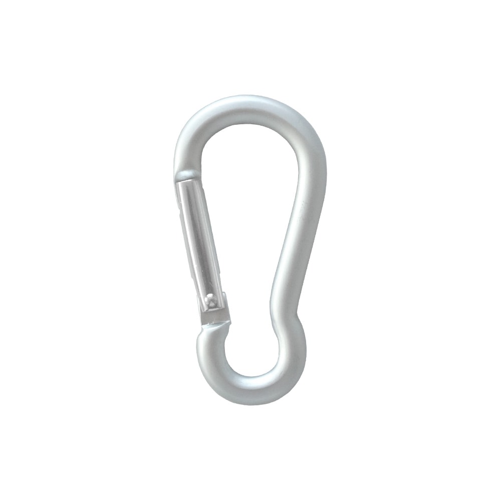 カラビナ Mサイズ ラウンドタイプ 5×50 R ツヤ消しシルバー｜パーツ
