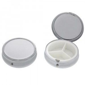 ピルケース 丸型（3区画） シルバー B385-3