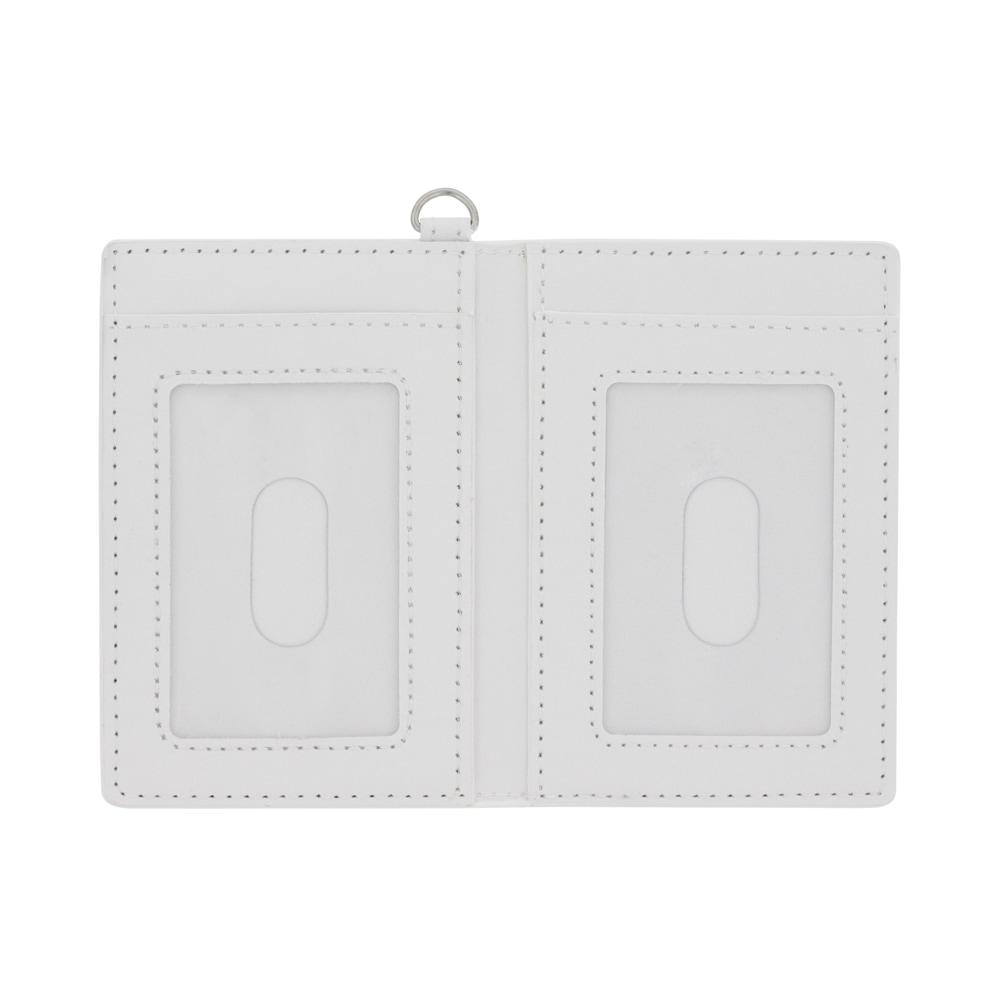 PU製パスケース 2つ折りタイプ 長方形 窓付き 白｜パーツ材料の通販