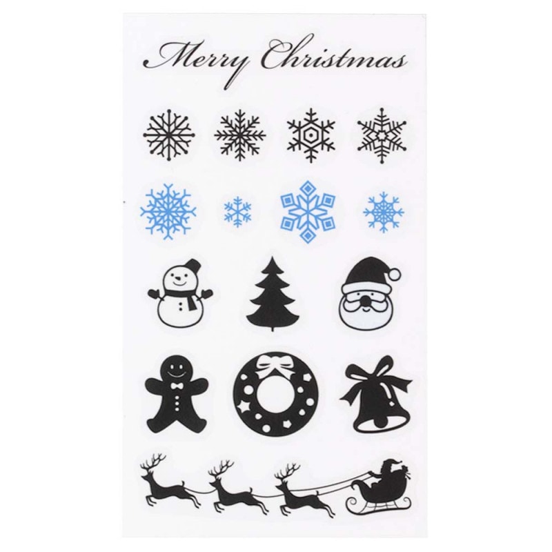 マスクに貼って遊べる マスクシール クリスマス（ブラック）