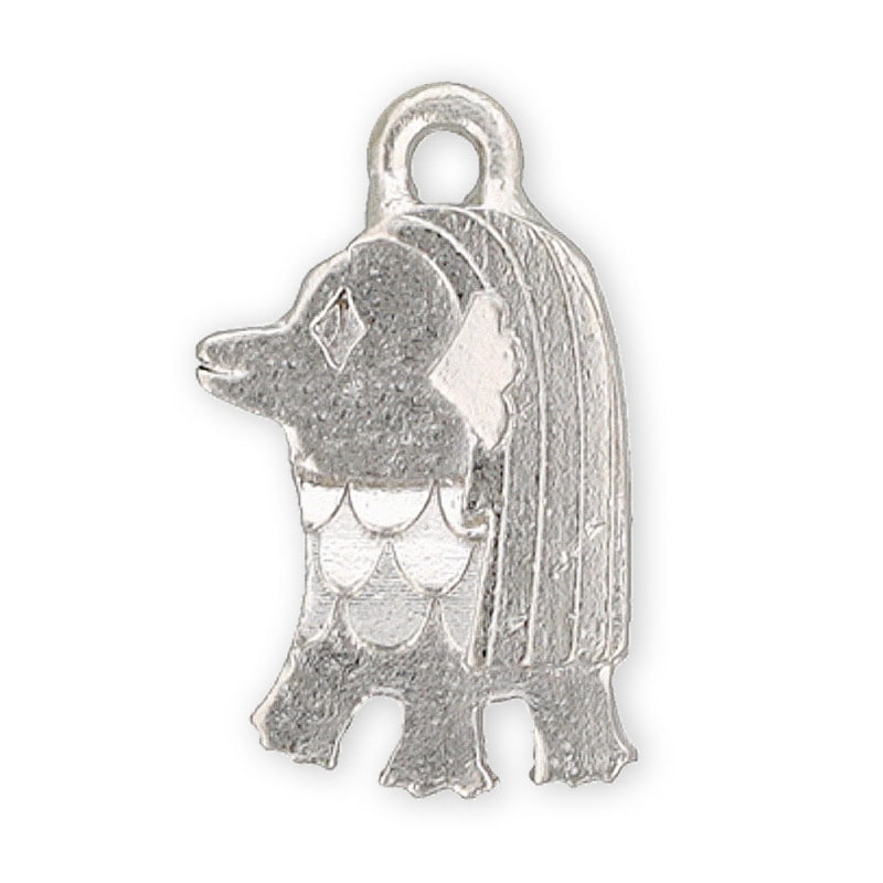 ◆縁起物 お守りパーツ◆ 疫病退散 アマビエ カン付き ニッケル