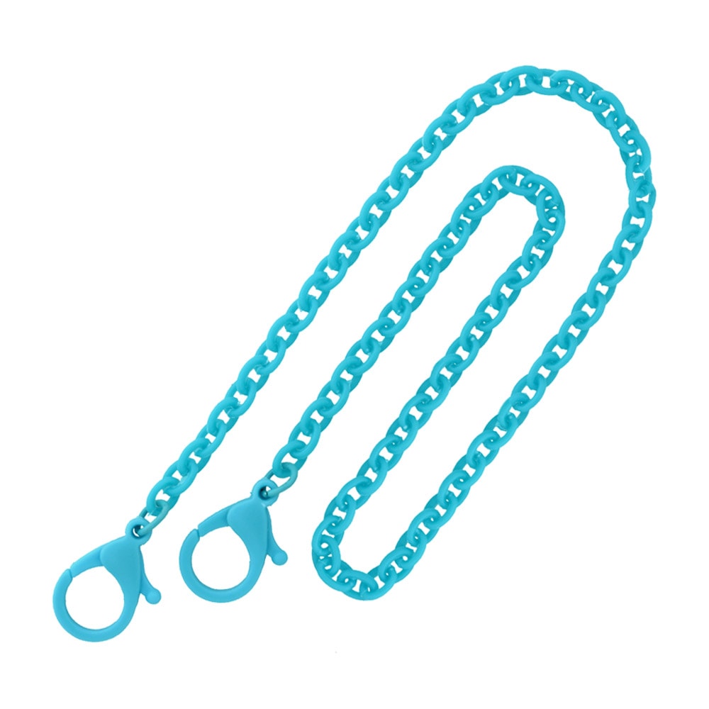 カニカン付きプラチェーン マスクチェーン ブルー