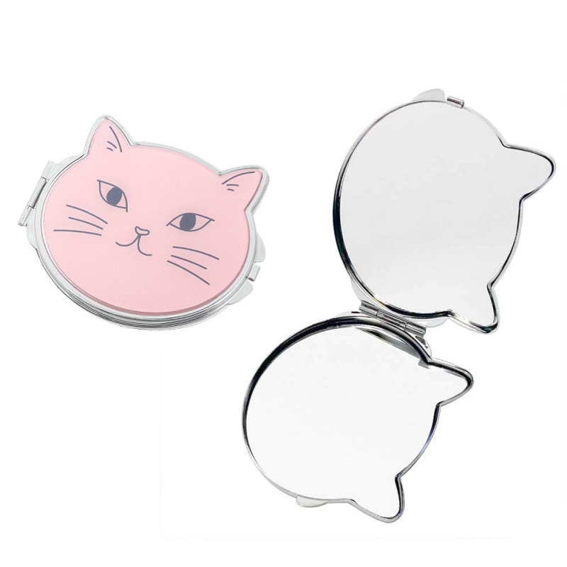 コンパクトミラー 落とし付き ハート型 65×71mm シルバー｜パーツ材料