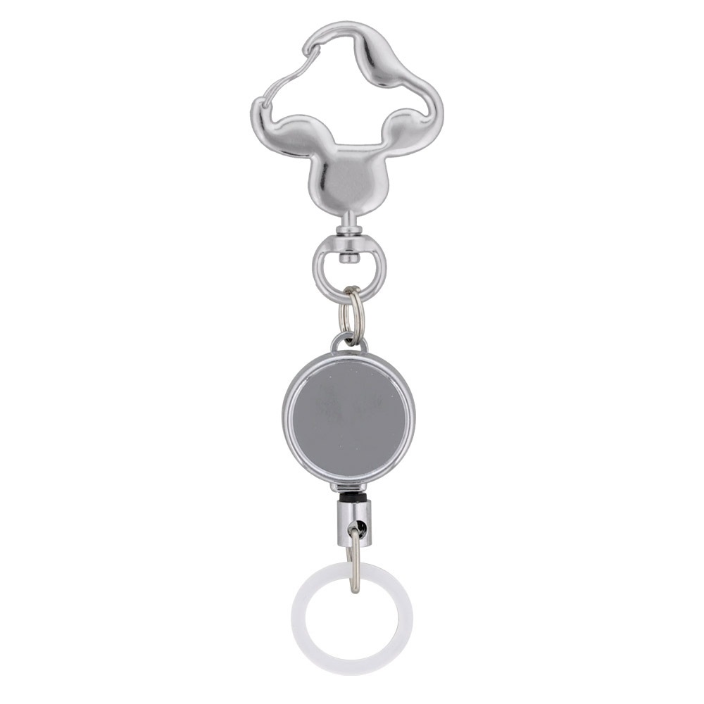 アルコールボトルホルダー リールキーホルダー付き チャームフック きのこ（ホワイト）