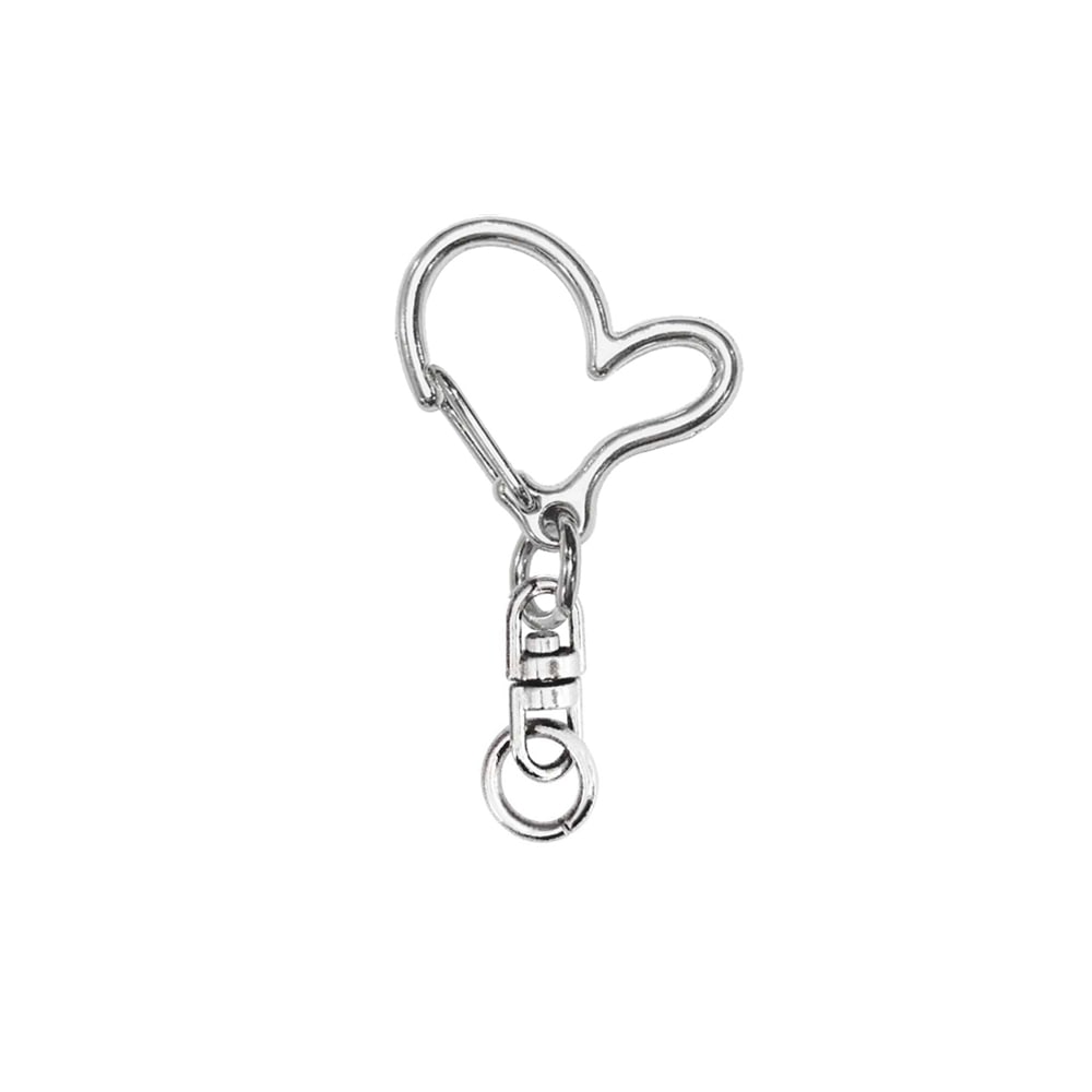 ワンタッチキーホルダー チャームキーホルダー シーベル付き ハート ニッケル