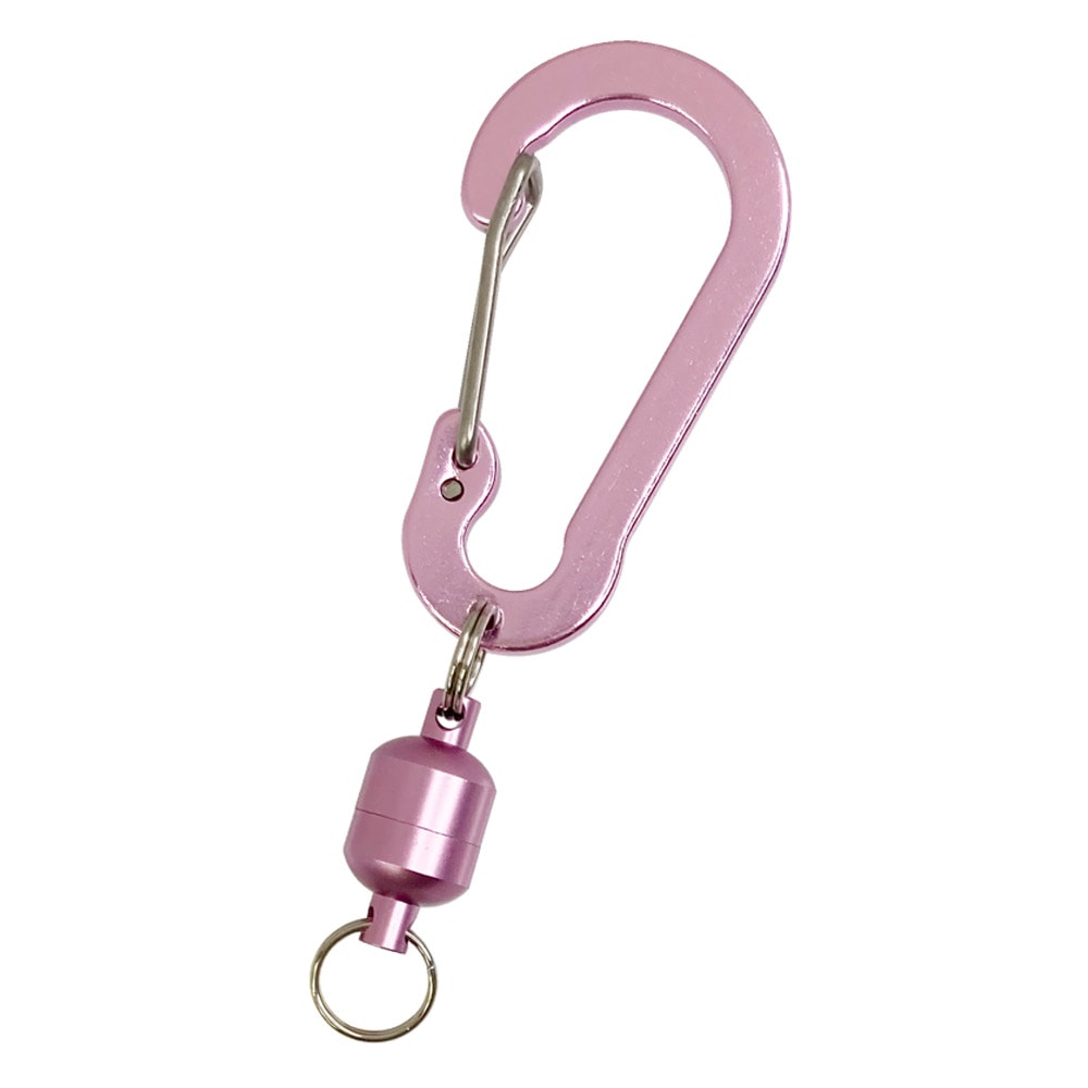 カラビナ付き マグネット脱着パーツ Sサイズ マットピンク｜パーツ材料