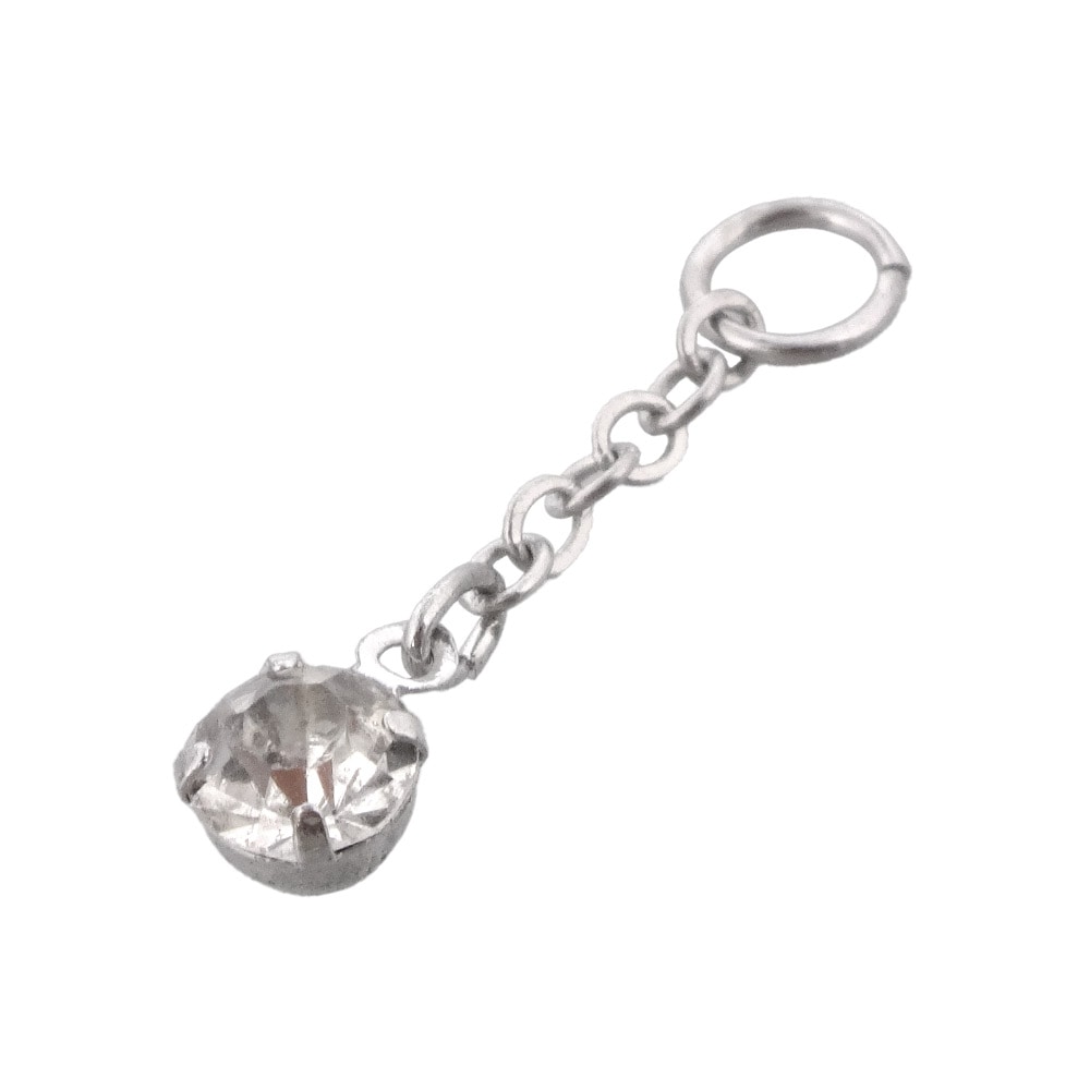 ラインストーン付きチャームパーツ S055R/1cm クリア