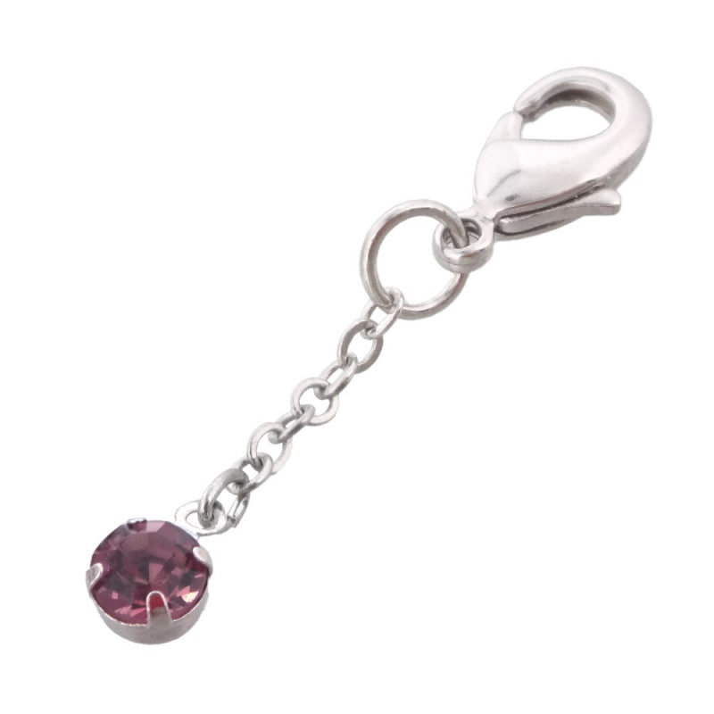 ラインストーンチャーム S055R/1cm カニカンフック C-25 付き