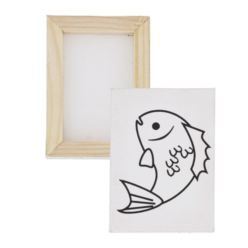 お正月 塗り絵 ミニキャンバス 50×70mm 鯛
