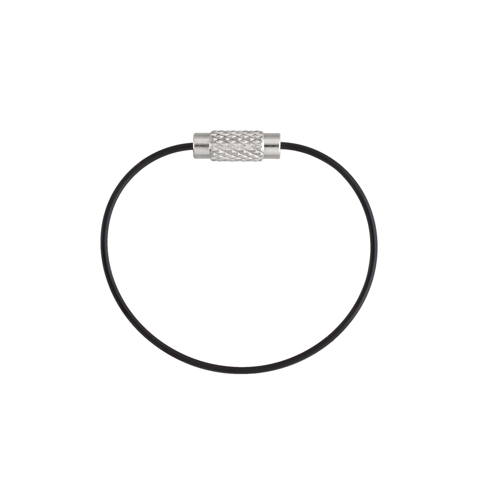 カラーワイヤーキーホルダー Y10/12cm ビニールコーティング ブラック