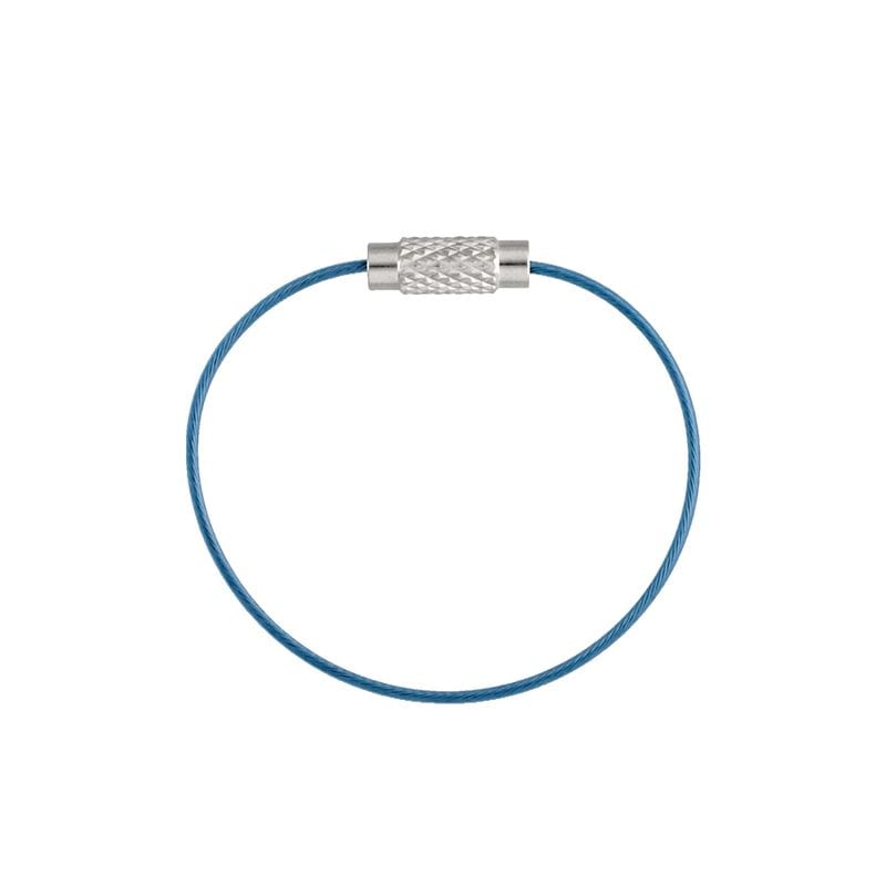 カラーワイヤーキーホルダー Y10/12cm ビニールコーティング ブルー