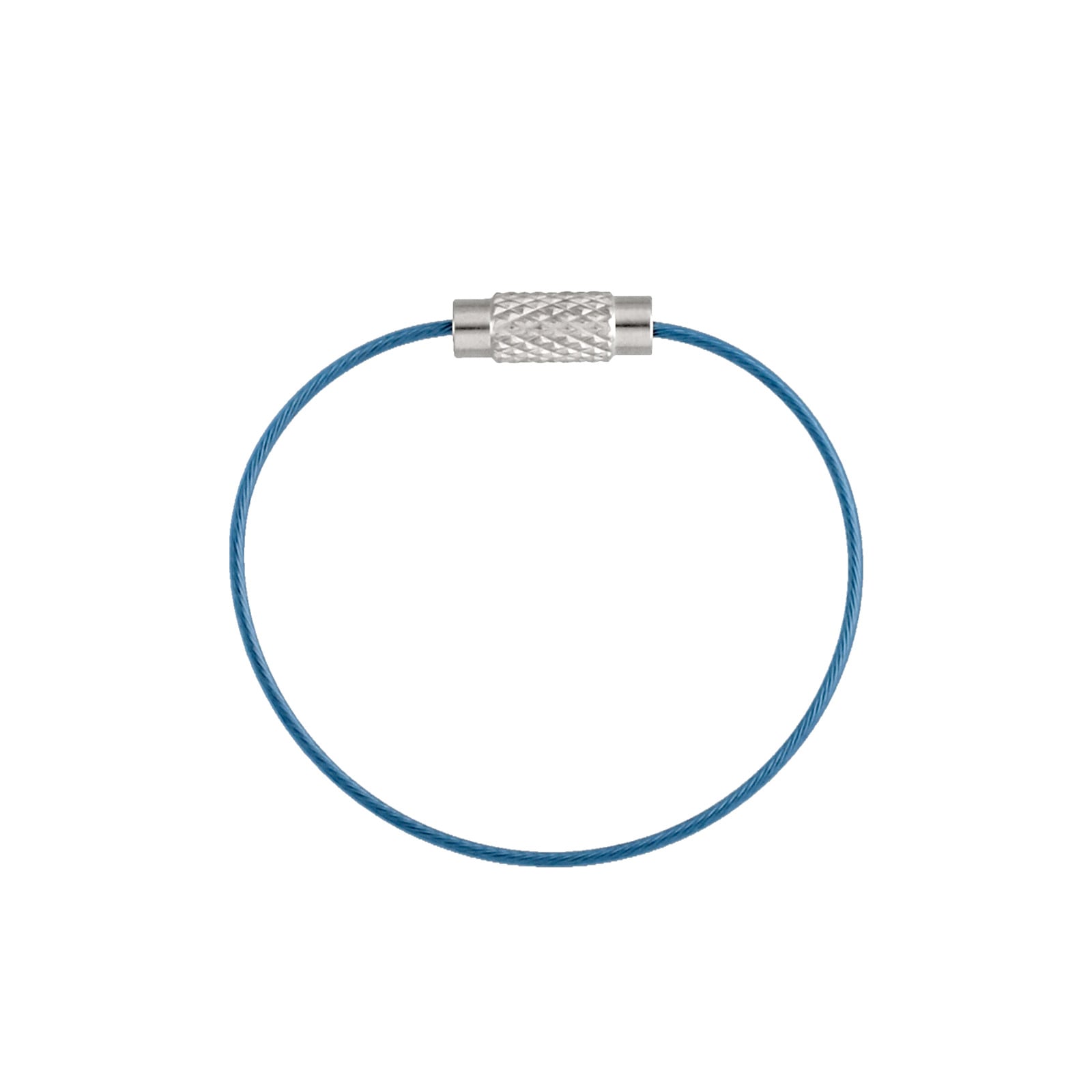 カラーワイヤーキーホルダー Y10/12cm ビニールコーティング ブルー