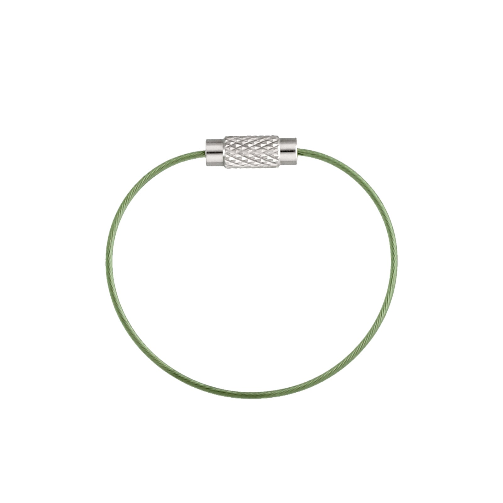 カラーワイヤーキーホルダー Y10/12cm ビニールコーティング グリーン