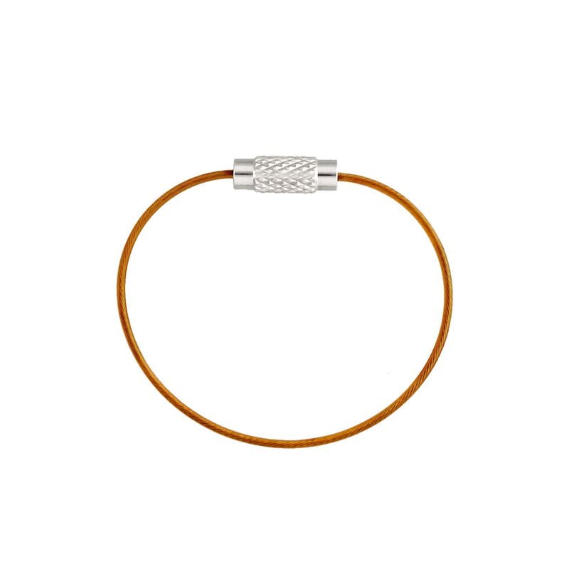 カラーワイヤーキーホルダー Y10/12cm ビニールコーティング オレンジ