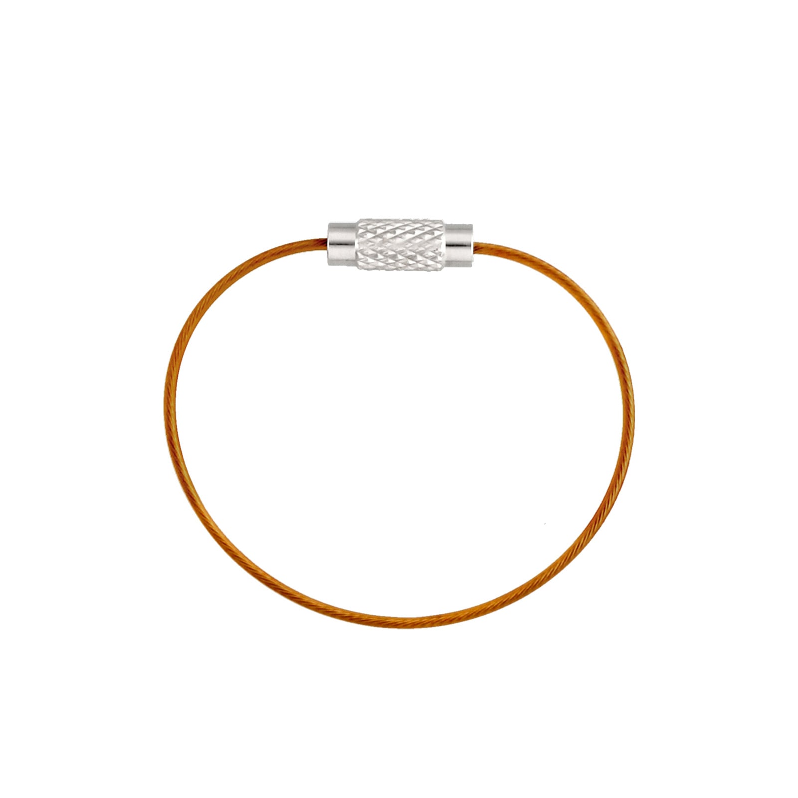 カラーワイヤーキーホルダー Y10/12cm ビニールコーティング オレンジ