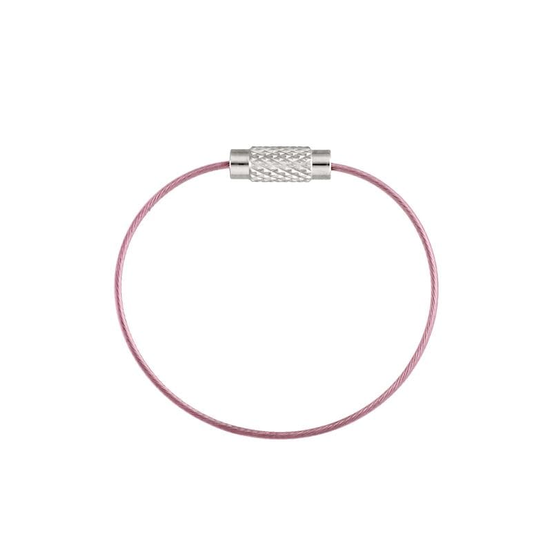 カラーワイヤーキーホルダー Y10/12cm ビニールコーティング ピンク