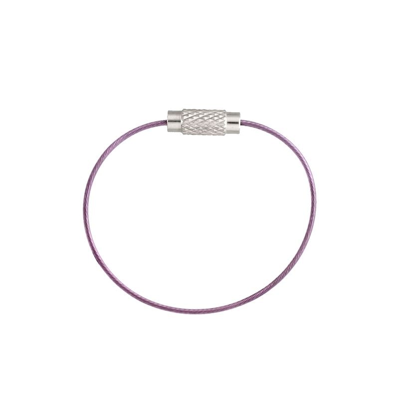 カラーワイヤーキーホルダー Y10/12cm ビニールコーティング パープル