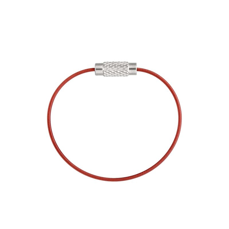 カラーワイヤーキーホルダー Y10/12cm ビニールコーティング レッド