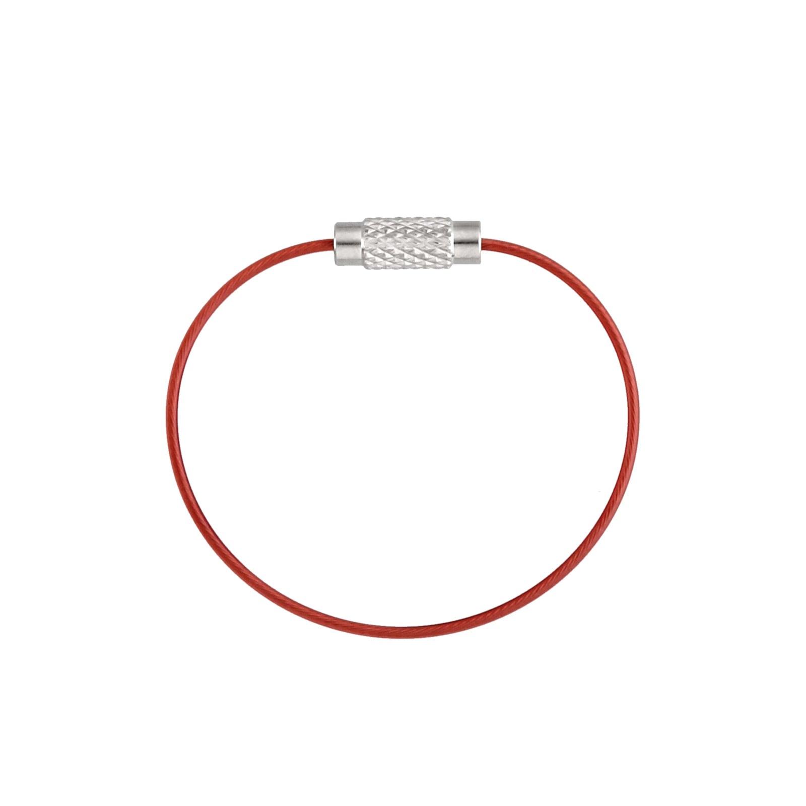 カラーワイヤーキーホルダー Y10/12cm ビニールコーティング レッド