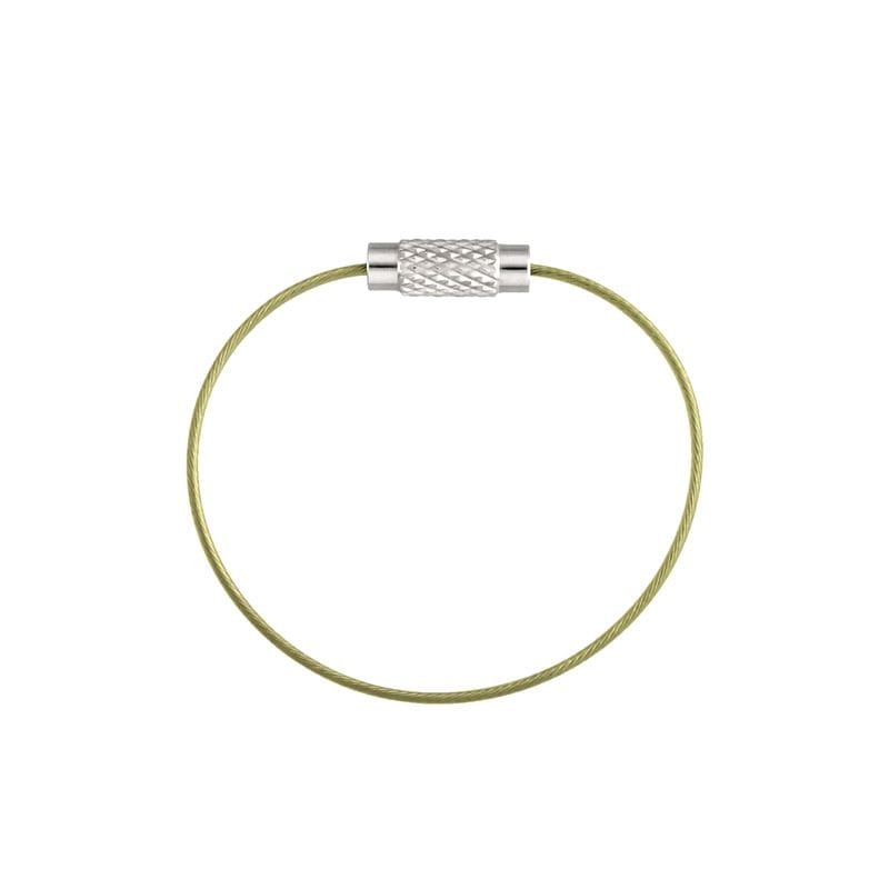 カラーワイヤーキーホルダー Y10/12cm ビニールコーティング ライトグリーン