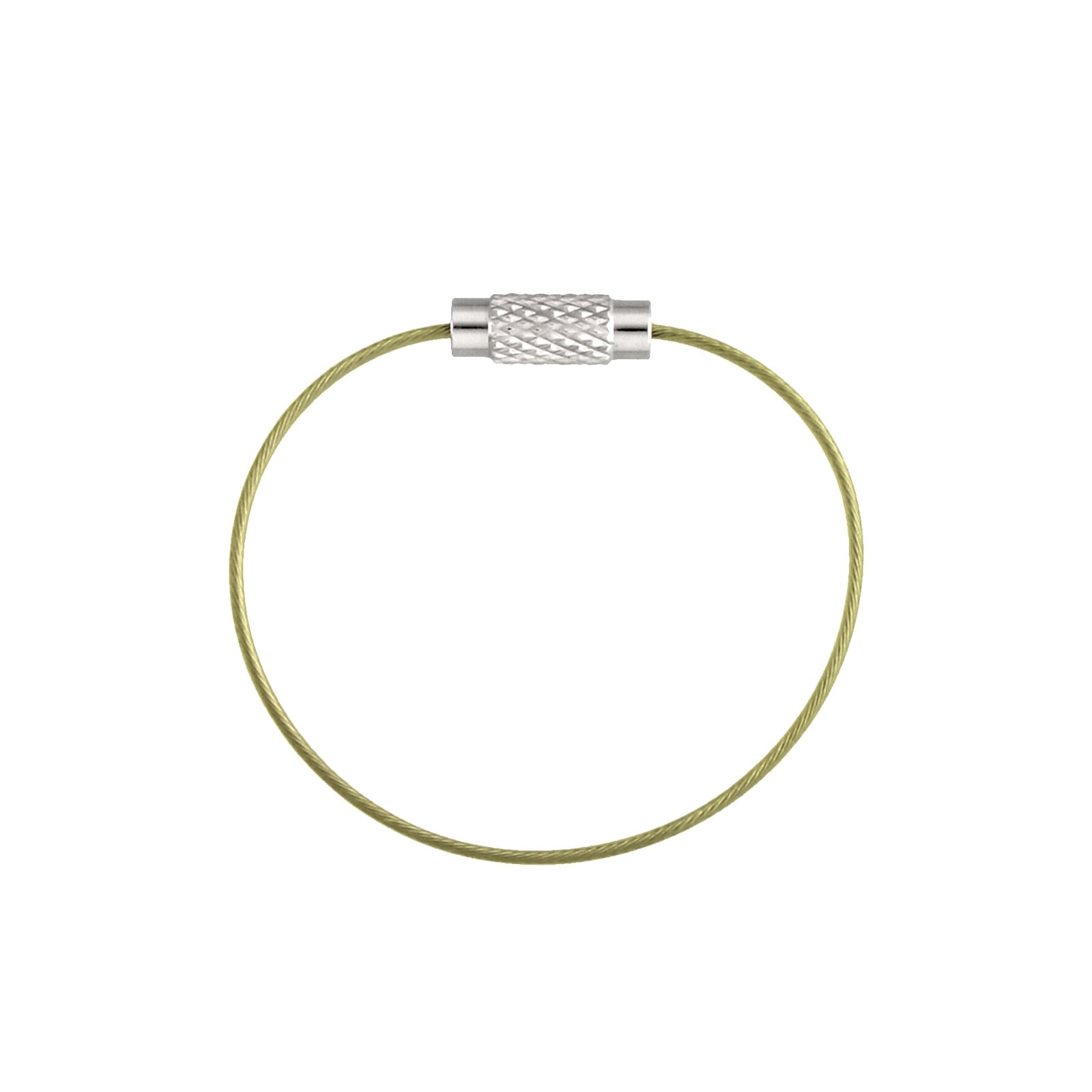 カラーワイヤーキーホルダー Y10/12cm ビニールコーティング ライトグリーン