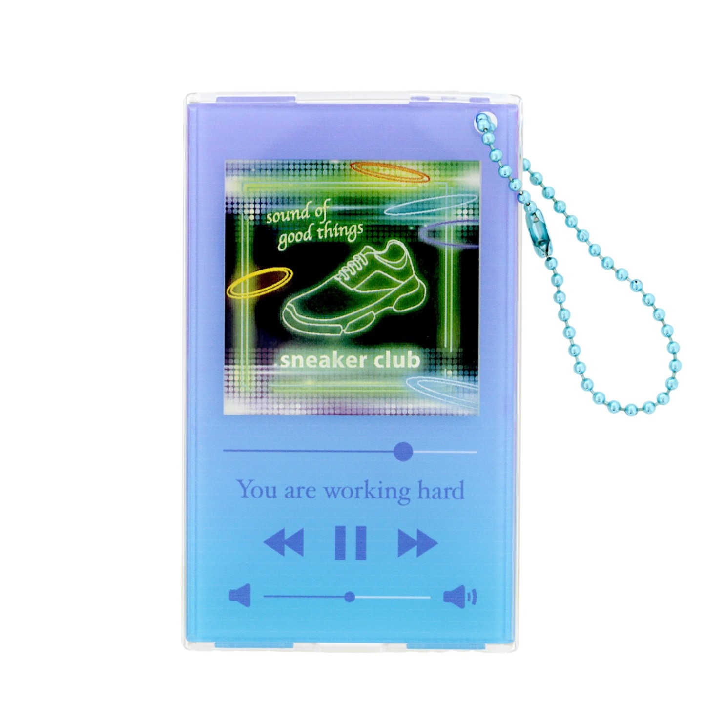 PCクリアパスケース 音楽プレイヤー風 ボールチェーン＆中紙付き