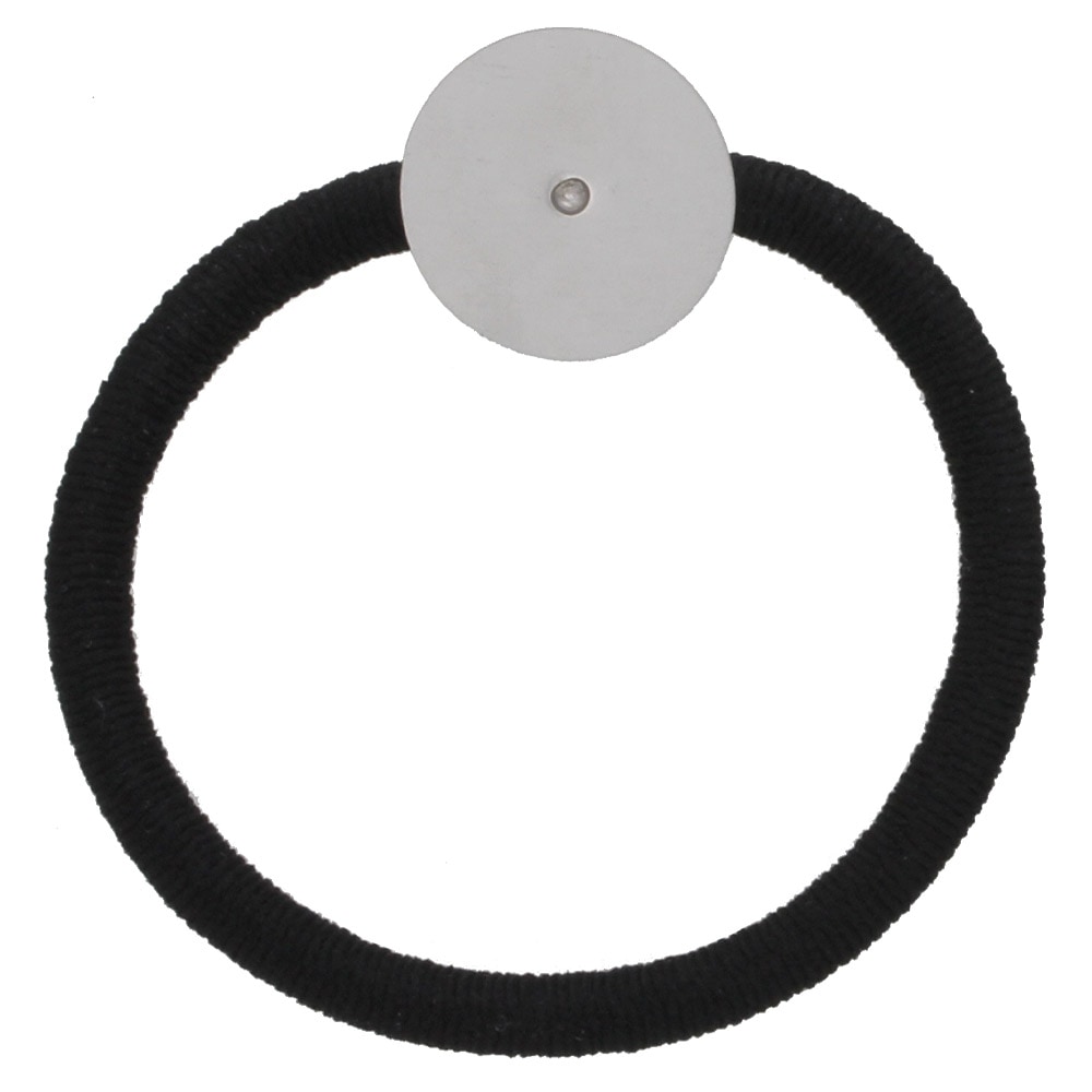 ヘアゴム アクセサリーパーツ 18mm台座 皿付き 黒 シルバー｜パーツ