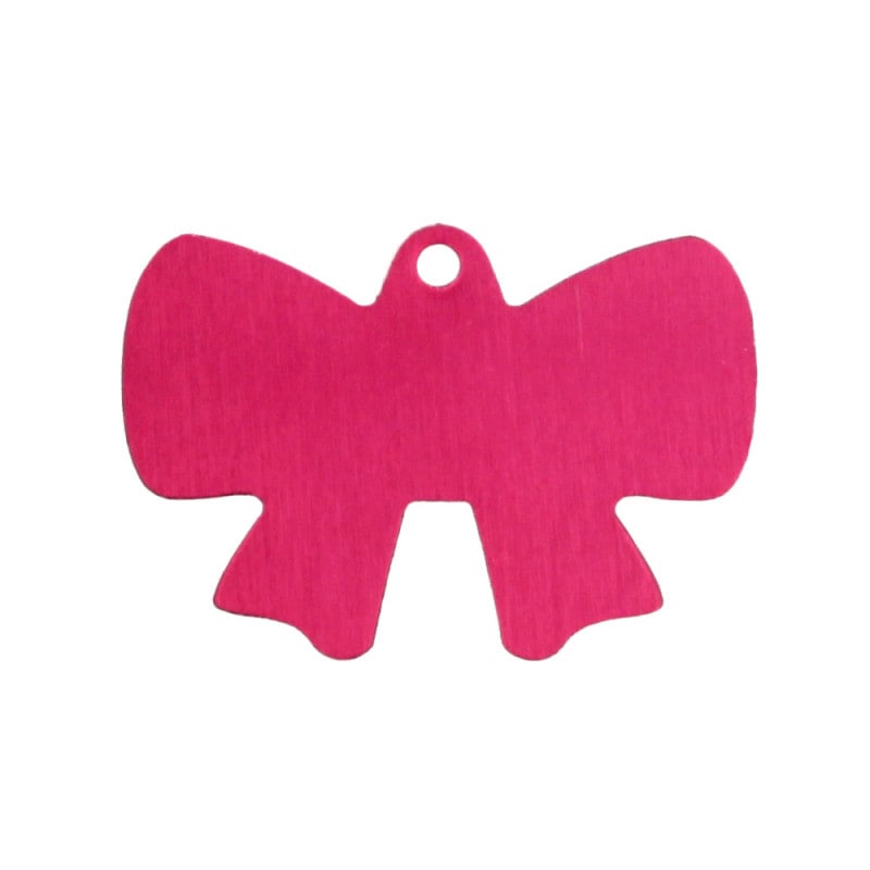 ◆ちっちゃ可愛いプレートチャーム◆ アルミパーツ リボン型 レッド