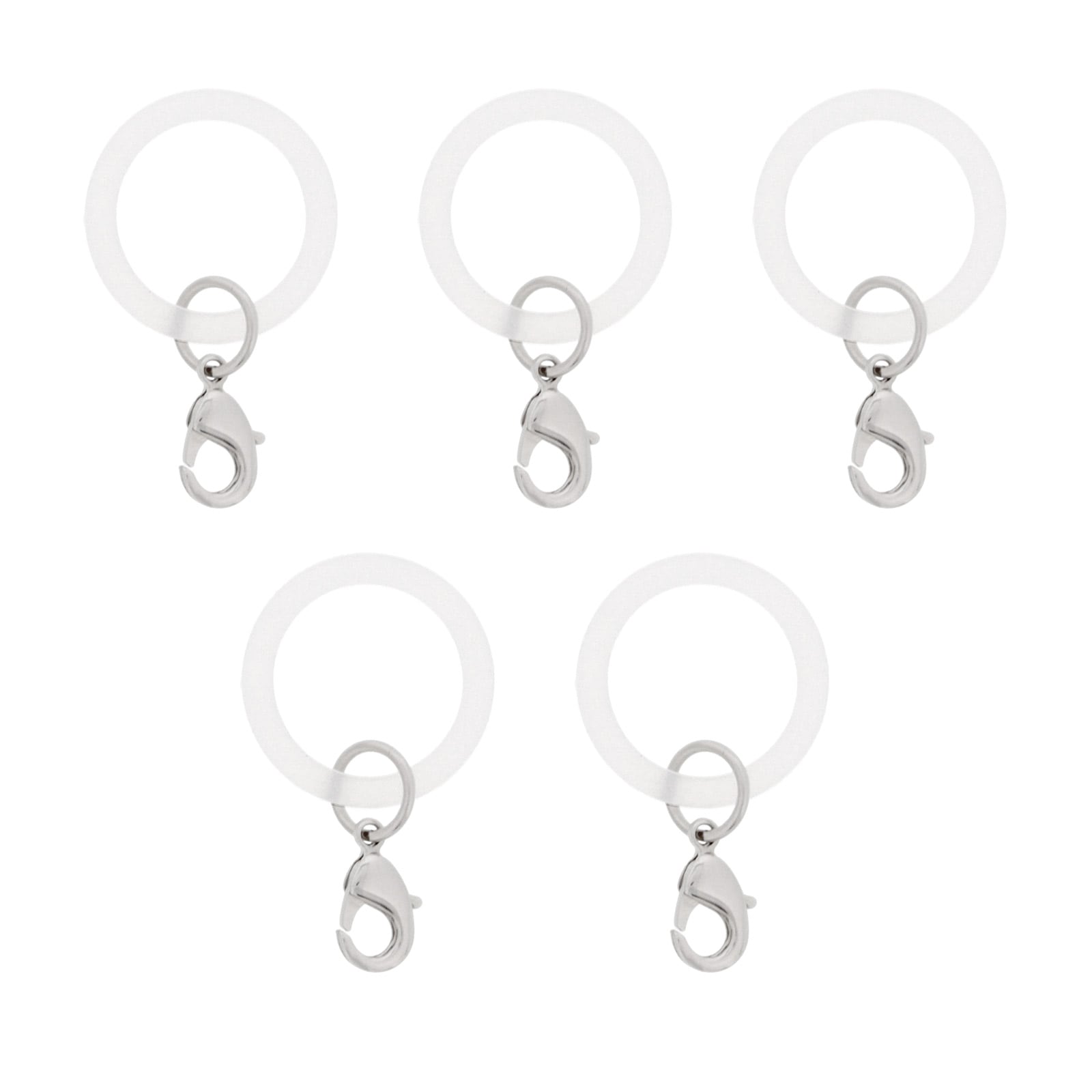 アンブレラマーカー 持ち手タイプ カニカンフック付き シルバー 5個/10個/50個/100個セット ホワイト