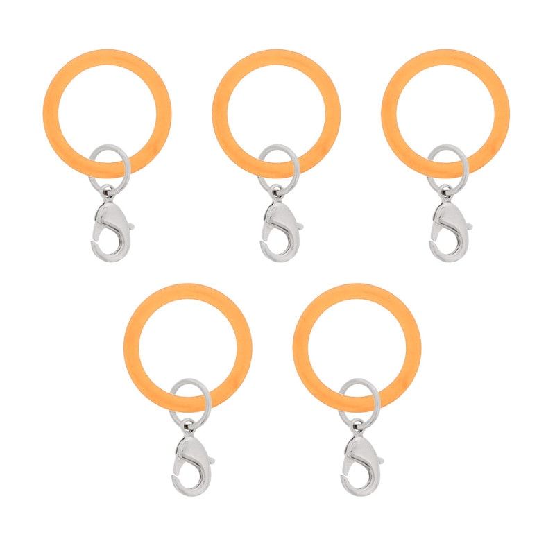 アンブレラマーカー 持ち手タイプ カニカンフック付き シルバー 5個セット オレンジ