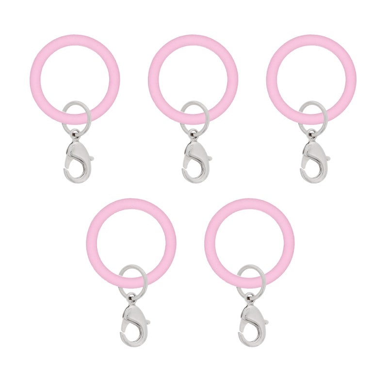 アンブレラマーカー 持ち手タイプ カニカンフック付き シルバー 5個セット スミレ【ネット限定販売】