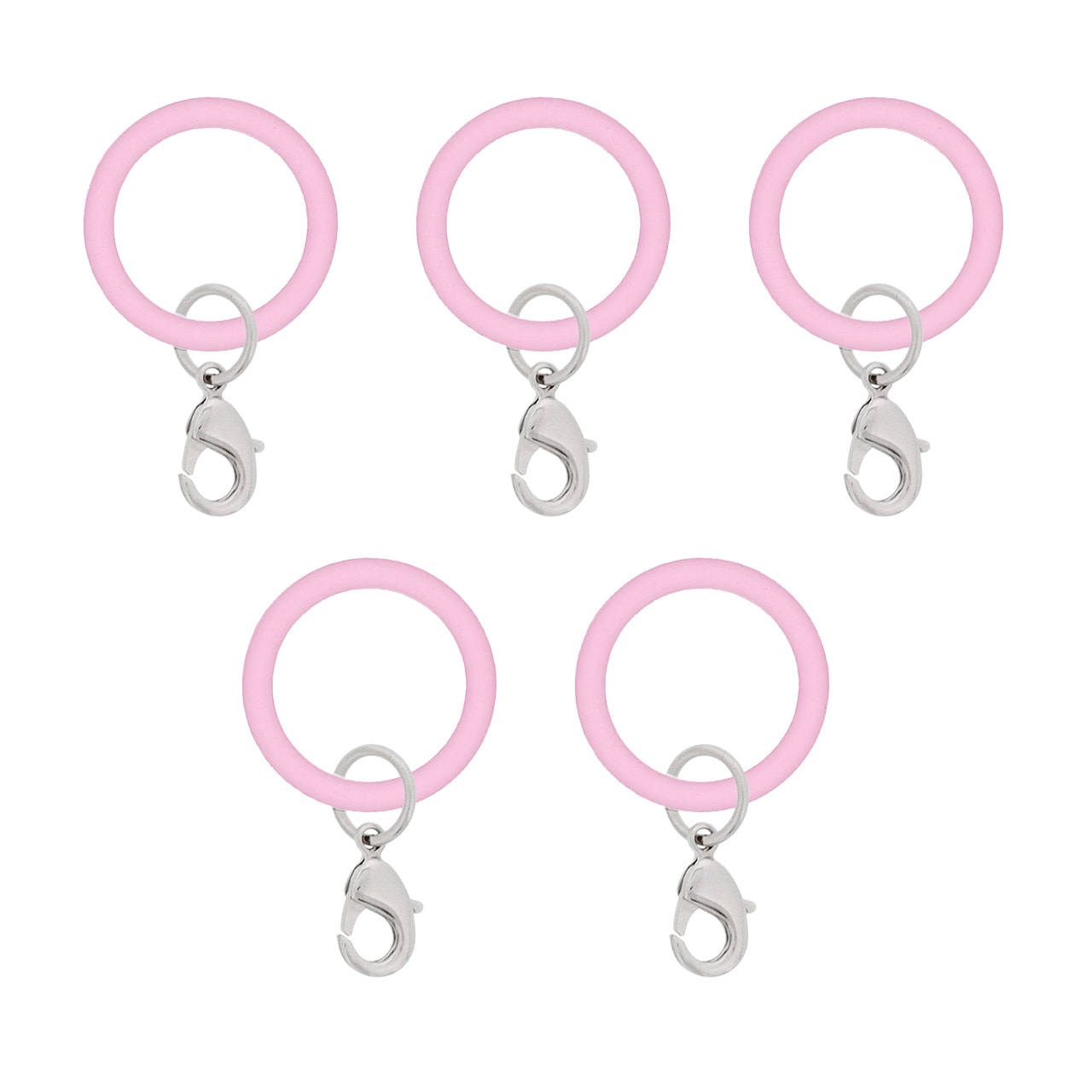 アンブレラマーカー 持ち手タイプ カニカンフック付き シルバー 5個