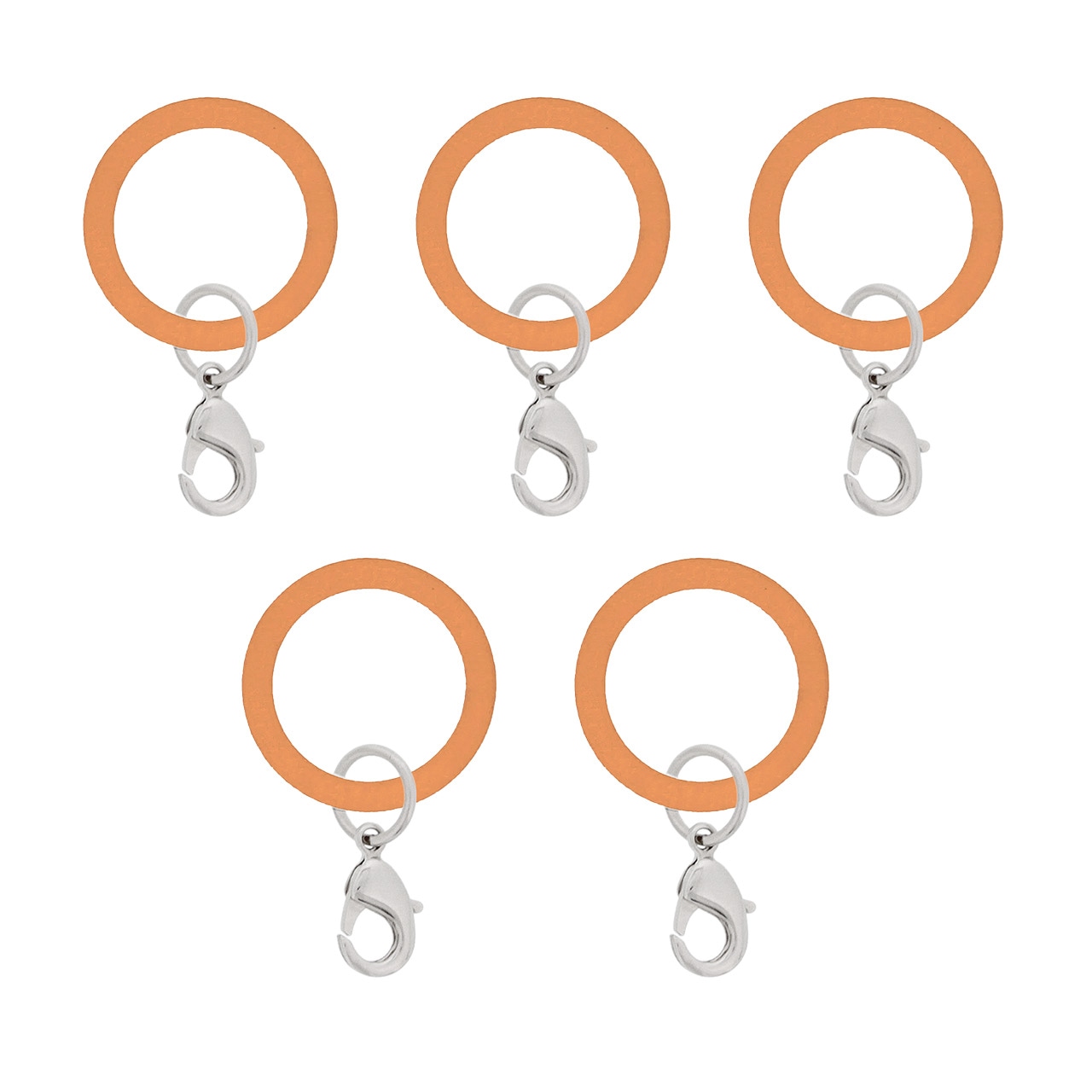 アンブレラマーカー 持ち手タイプ カニカンフック付き シルバー 5個セット ライトブラウン【ネット限定販売】