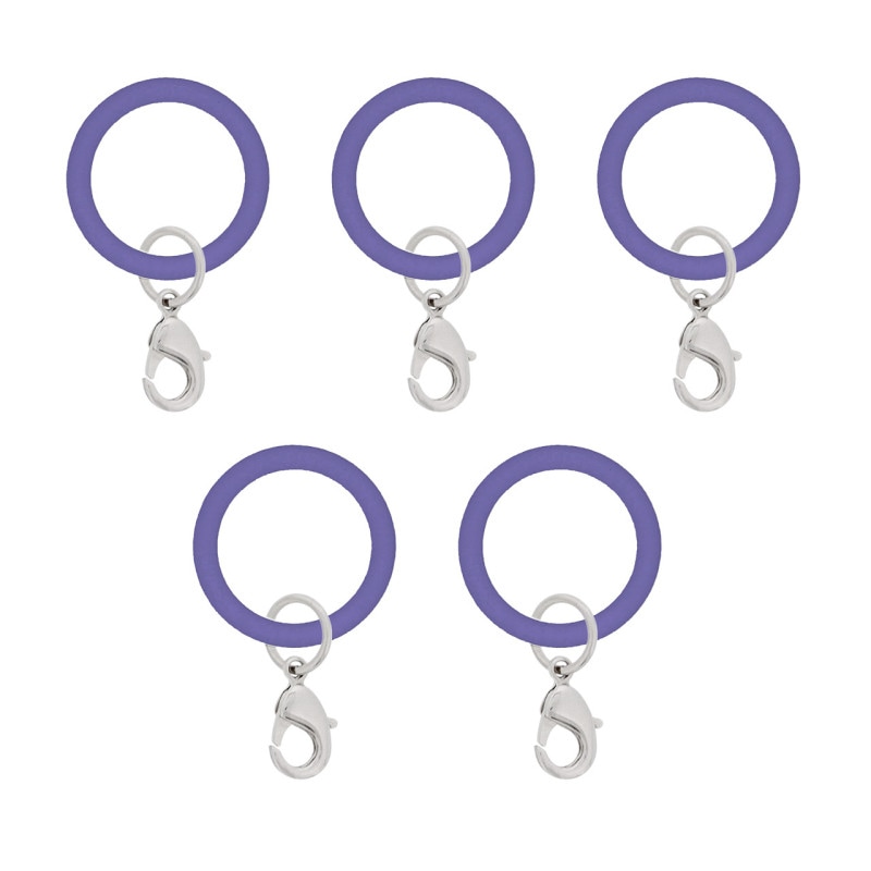 アンブレラマーカー 持ち手タイプ カニカンフック付き シルバー 5個セット ネイビーブルー【ネット限定販売】