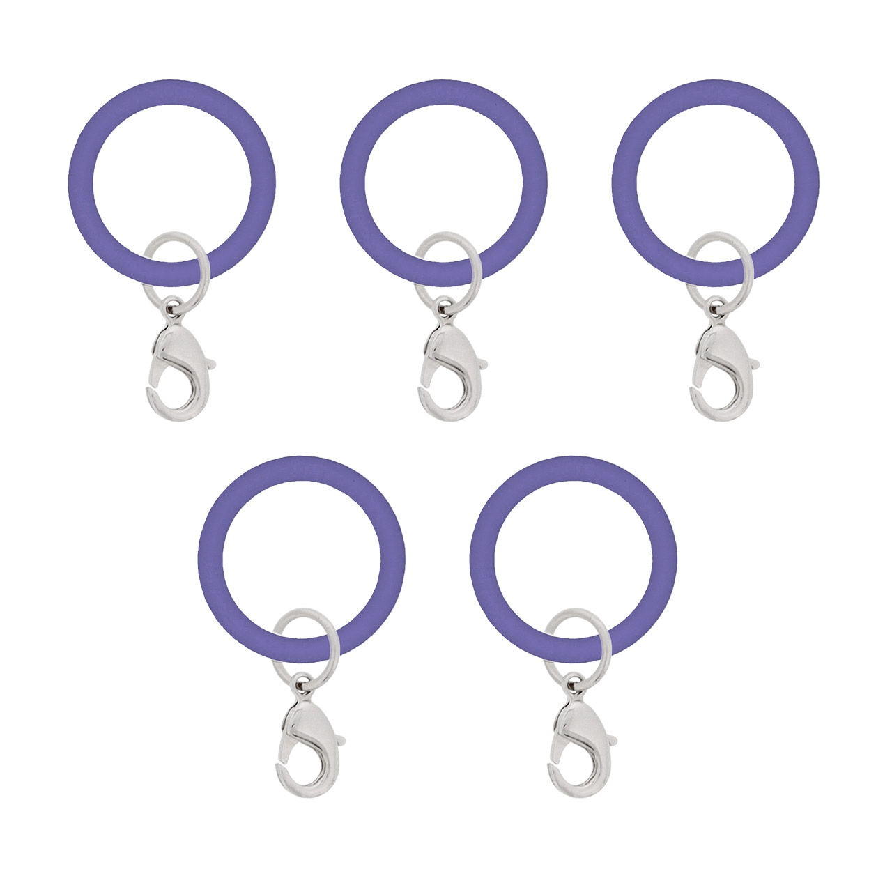 アンブレラマーカー 持ち手タイプ カニカンフック付き シルバー 5個セット ネイビーブルー【ネット限定販売】