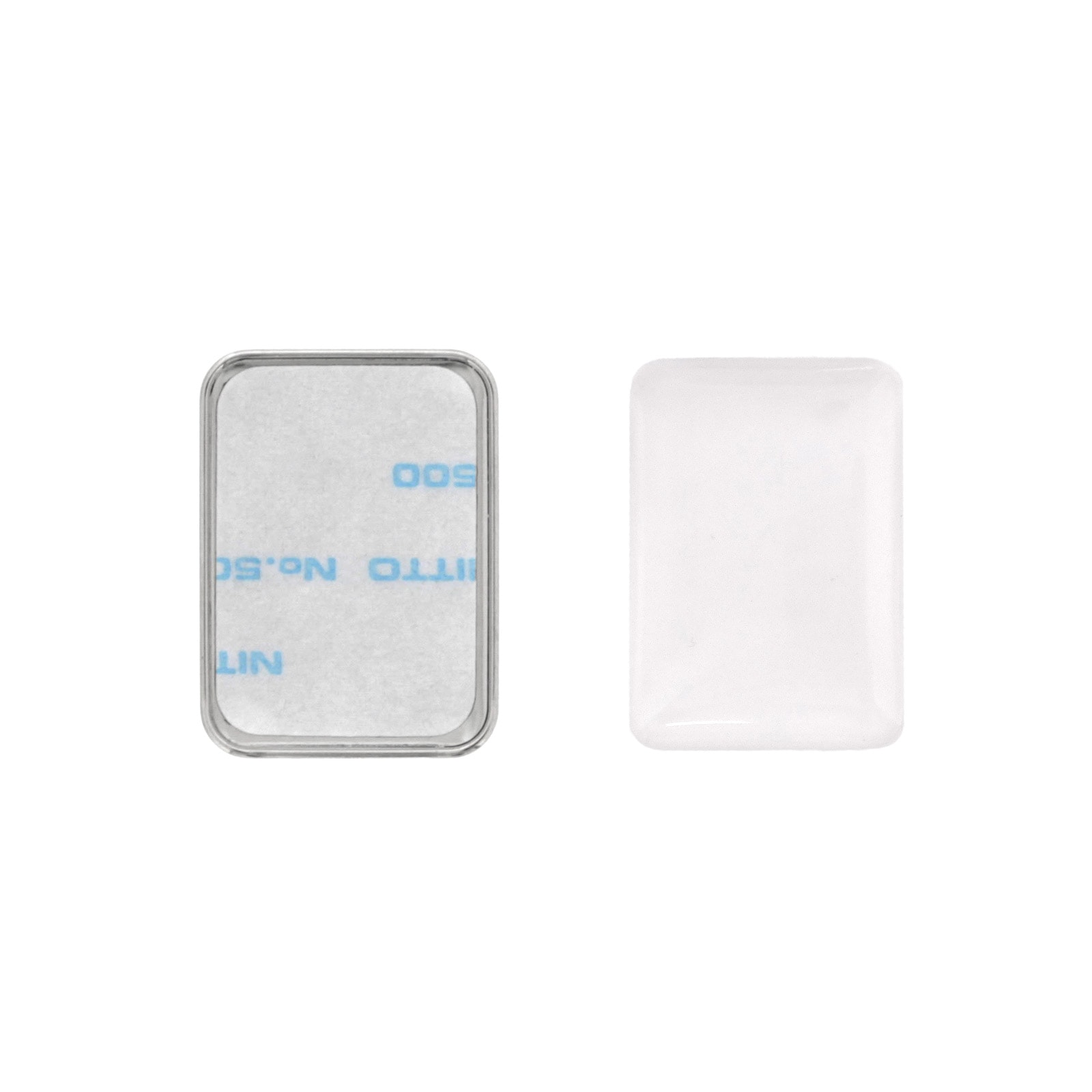 シルバー メタル ピンバッジ 長方形 ドームピンズ メタル 長方形 24×17mm シルバー （DAP-K24A