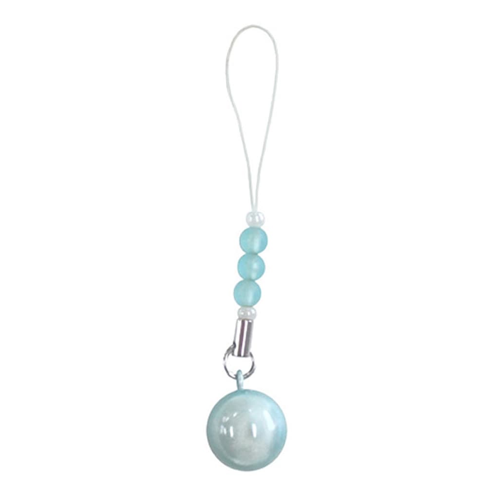 オルゴールのような癒しの音色 水琴鈴 グラスビーズカラー ビーズストラップ付き ブルー 【在庫限り】
