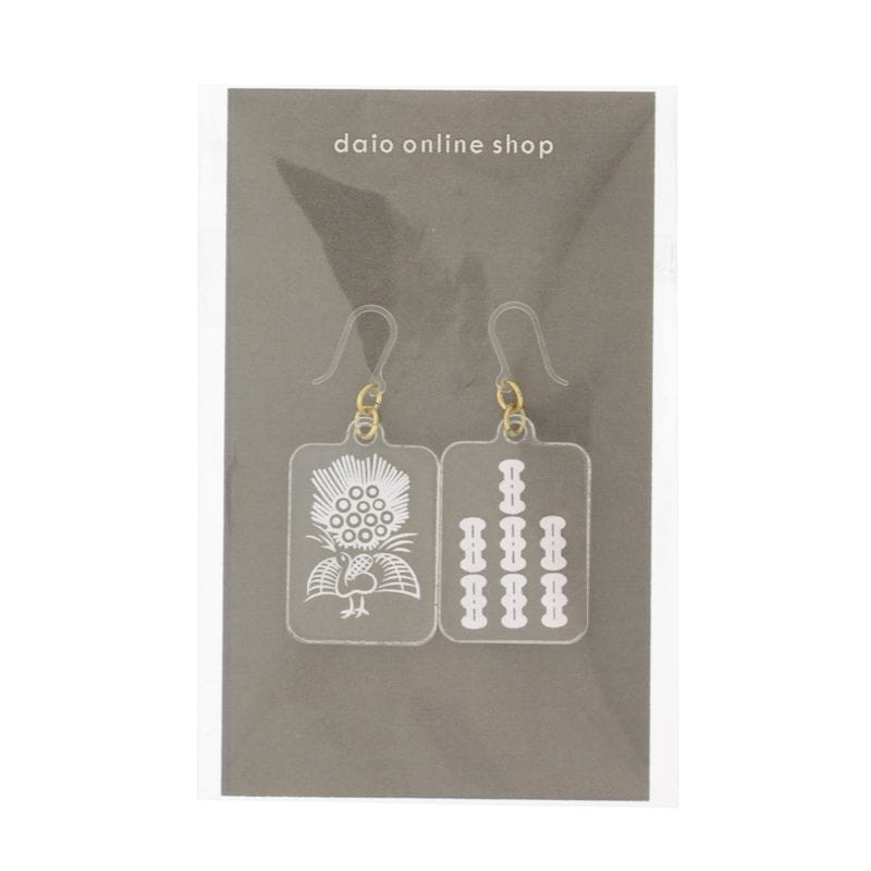 麻雀牌ピアス 樹脂ピアス フックタイプ 一索／七索 ホワイト 1ペア（2個組）