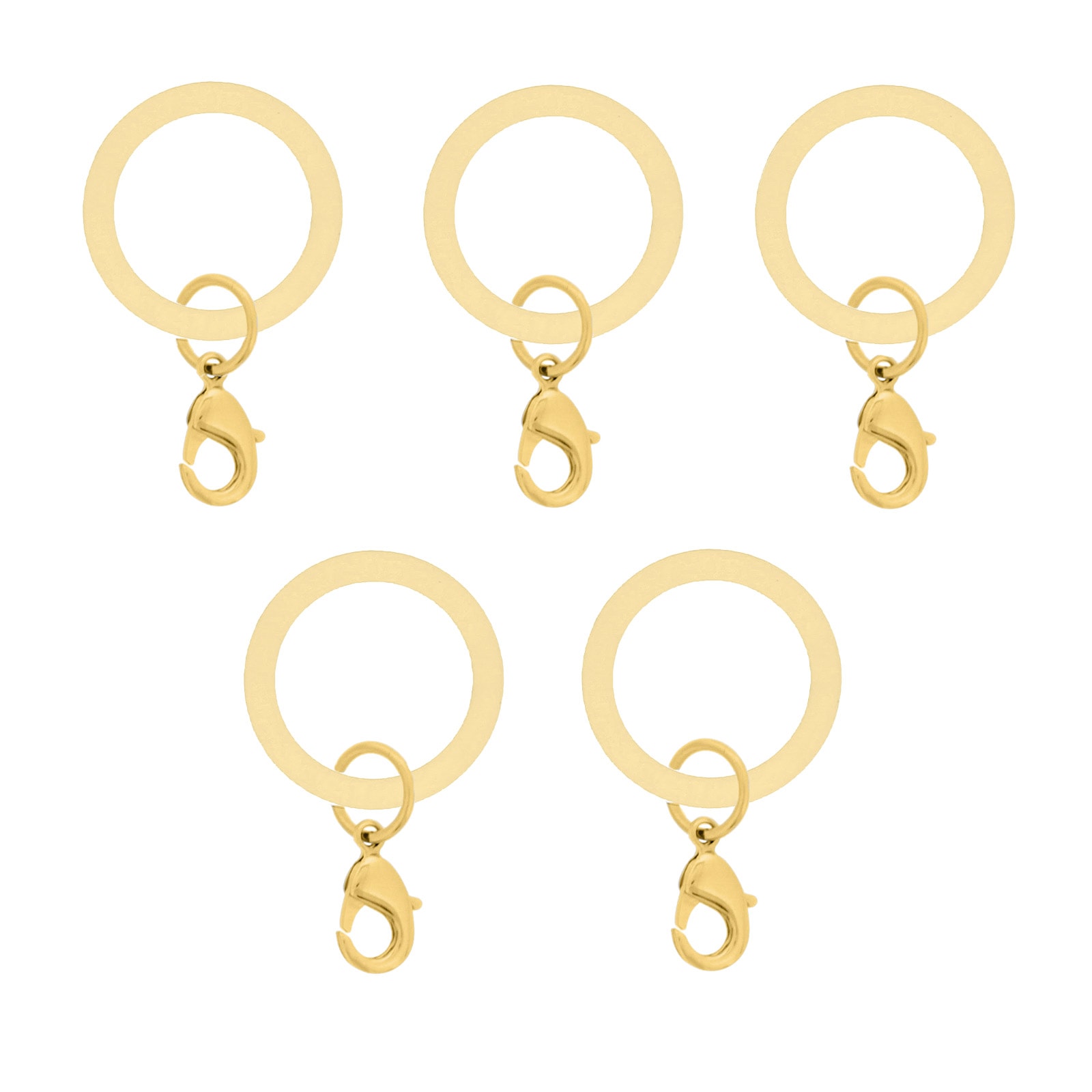 アンブレラマーカー 持ち手タイプ カニカンフック付き ゴールド 5個セット クリームイエロー【ネット限定販売】